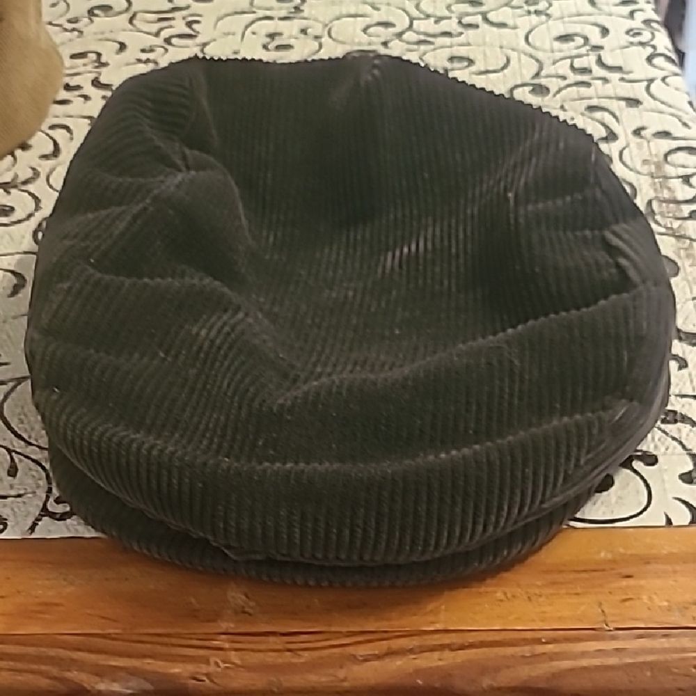 Men's Black Corduroy Newsboy Hat